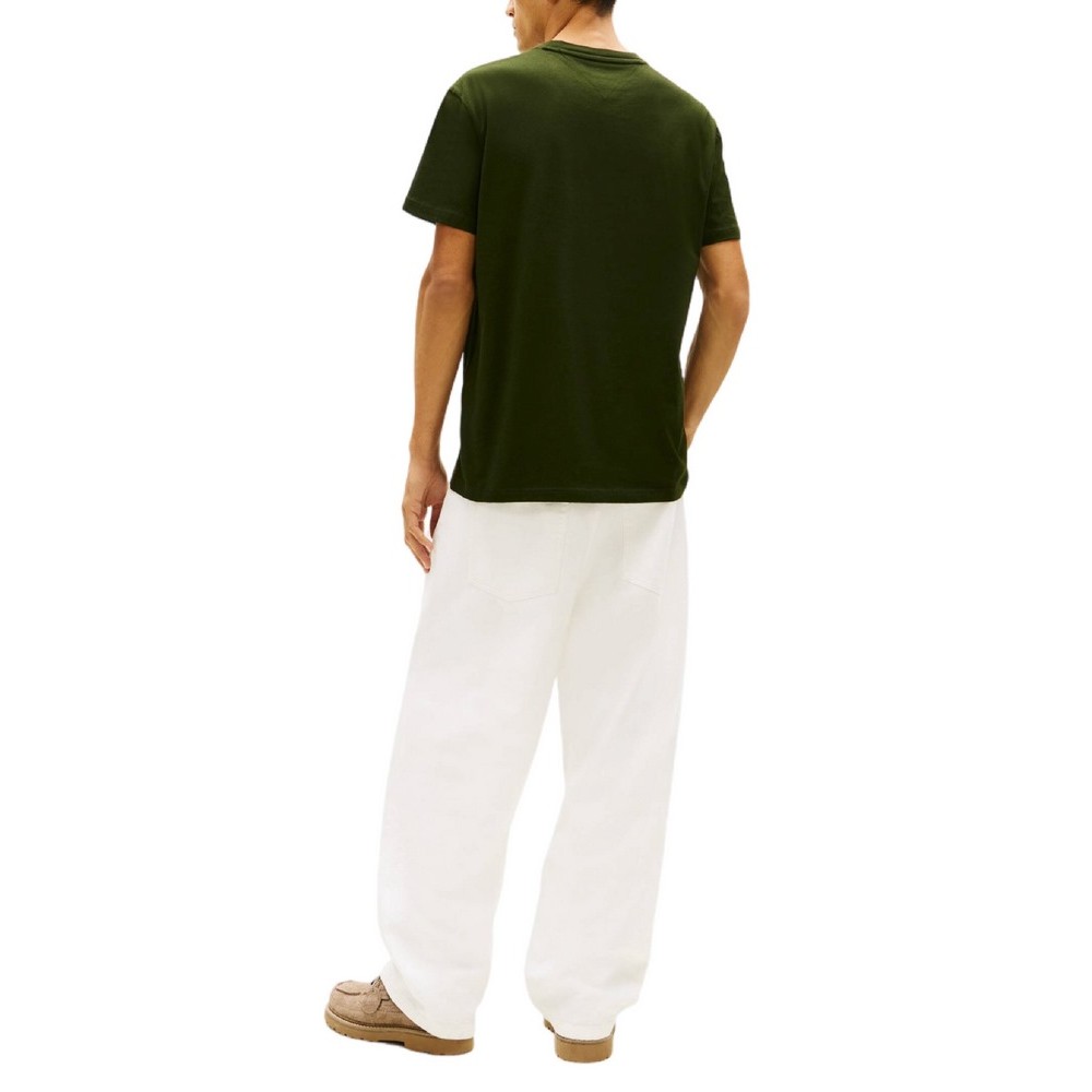 TOMMY JEANS REG SIGNATURE STRIPE T-SHIRT ΜΠΛΟΥΖΑ ΑΝΔΡΙΚΗ FOREST GREEN