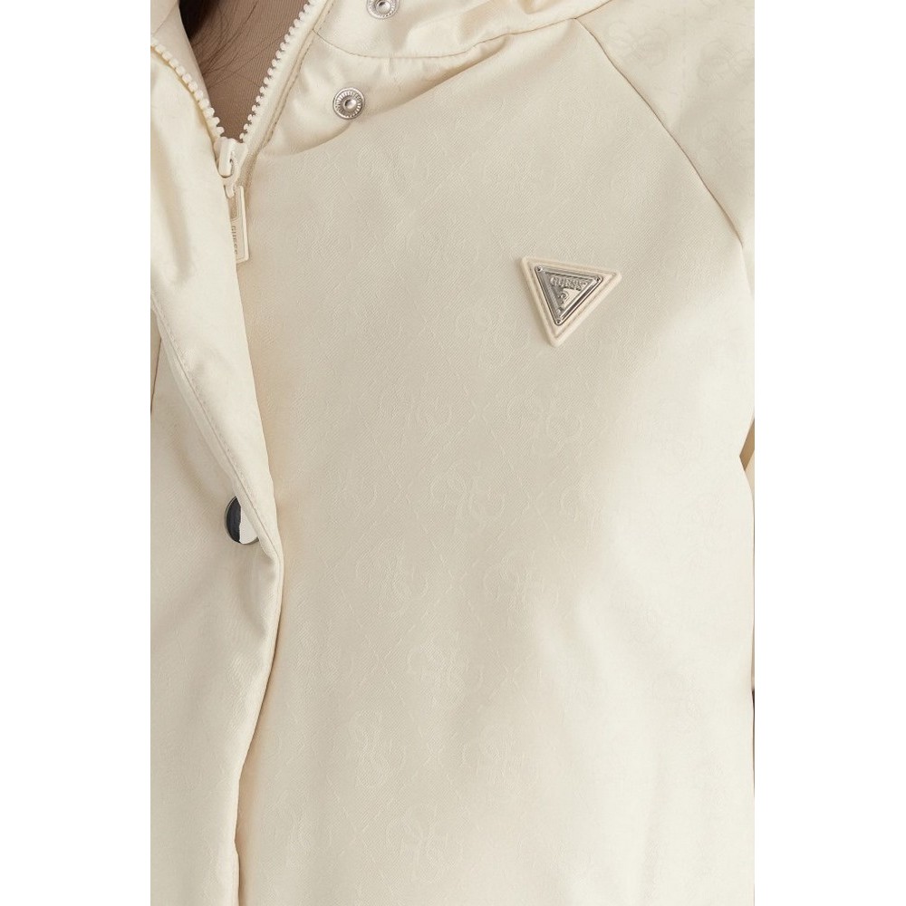 GUESS 4G BOXY PUFFER JACKET ΜΠΟΥΦΑΝ ΓΥΝΑΙΚΕΙΟ ECRU