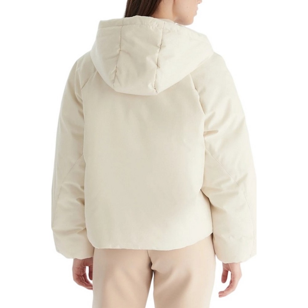 GUESS 4G BOXY PUFFER JACKET ΜΠΟΥΦΑΝ ΓΥΝΑΙΚΕΙΟ ECRU