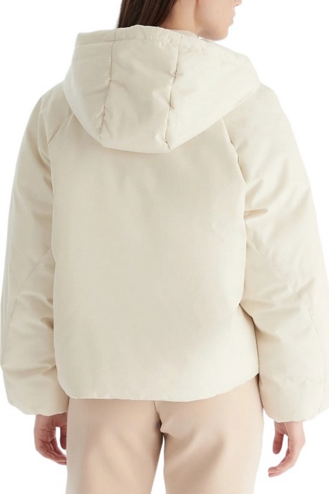 GUESS 4G BOXY PUFFER JACKET ΜΠΟΥΦΑΝ ΓΥΝΑΙΚΕΙΟ ECRU