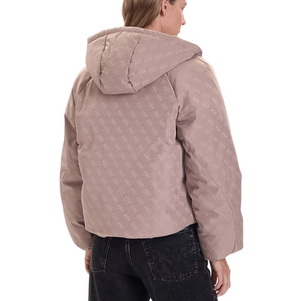 GUESS 4G BOXY PUFFER JACKET ΜΠΟΥΦΑΝ ΓΥΝΑΙΚΕΙΟ BEIGE
