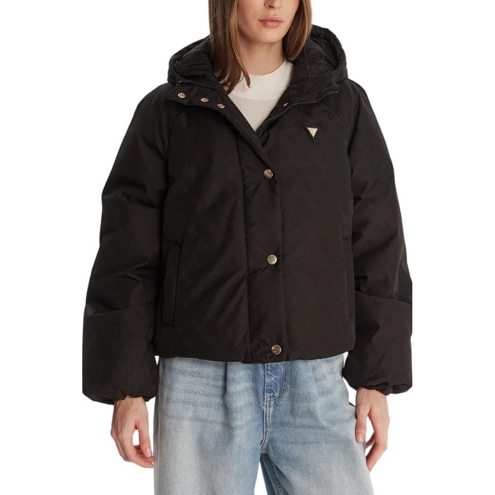 GUESS 4G BOXY PUFFER JACKET ΜΠΟΥΦΑΝ ΓΥΝΑΙΚΕΙΟ BLACK