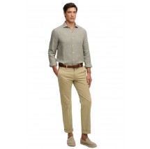 SUPERDRY D2 STUD RIVIERA L/S LINEN SHIRT ΠΟΥΚΑΜΙΣΟ ΑΝΔΡΙΚΟ OLIVE