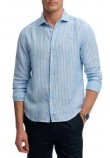 SUPERDRY D2 STUD RIVIERA L/S LINEN SHIRT ΠΟΥΚΑΜΙΣΟ ΑΝΔΡΙΚΟ CIEL