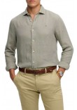 SUPERDRY D2 STUD RIVIERA L/S LINEN SHIRT ΠΟΥΚΑΜΙΣΟ ΑΝΔΡΙΚΟ OLIVE