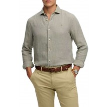 SUPERDRY D2 STUD RIVIERA L/S LINEN SHIRT ΠΟΥΚΑΜΙΣΟ ΑΝΔΡΙΚΟ OLIVE