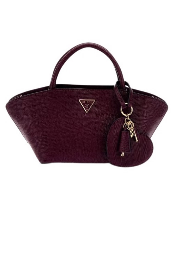 GUESS BOLENA MINI SATCHEL ΤΣΑΝΤΑ ΓΥΝΑΙΚΕΙΑ WINE