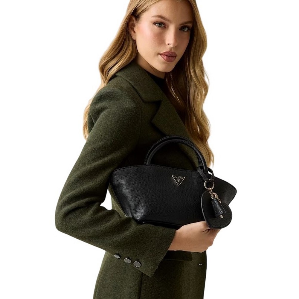 GUESS BOLENA MINI SATCHEL ΤΣΑΝΤΑ ΓΥΝΑΙΚΕΙΑ BLACK