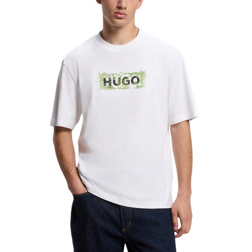 HUGO BOSS NIVIOTEE JERSEY T-SHIRT ΜΠΛΟΥΖΑ ΑΝΔΡΙΚΗ WHITE