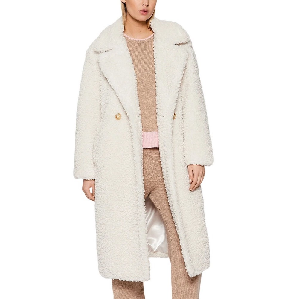 UGG GERTRUDE LONG TEDDY COAT ΓΟΥΝΑ ΓΥΝΑΙΚΕΙΑ WHITE