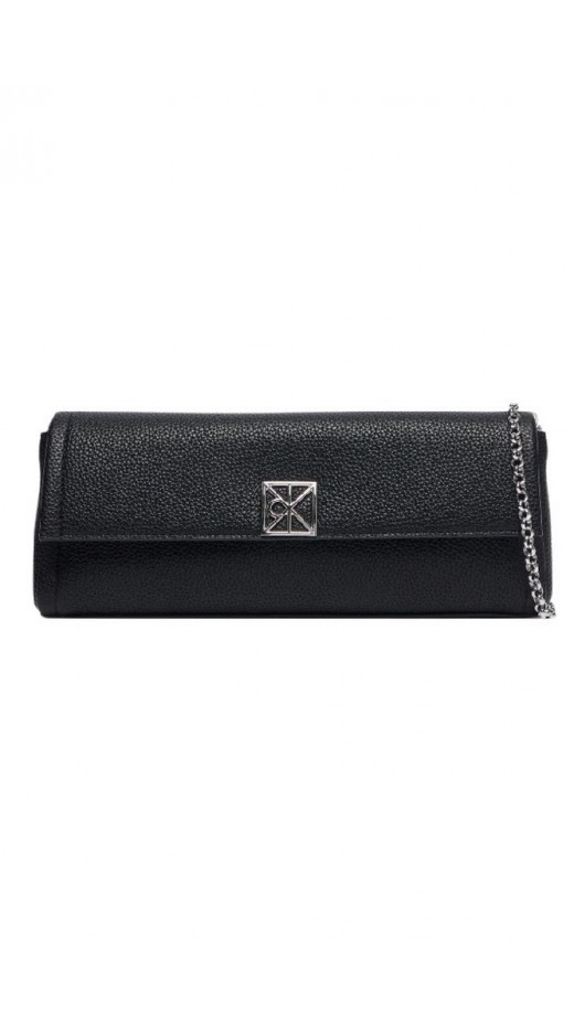 CALVIN KLEIN EMBLEM HW PEBBLE CLUTCH ΤΣΑΝΤΑ ΓΥΝΑΙΚΕΙΑ BLACK