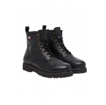 TOMMY JEANS ARCHIVE 01 TUMBLE LACE UP WARM ΠΑΠΟΥΤΣΙ ΑΝΔΡΙΚΟ BLACK
