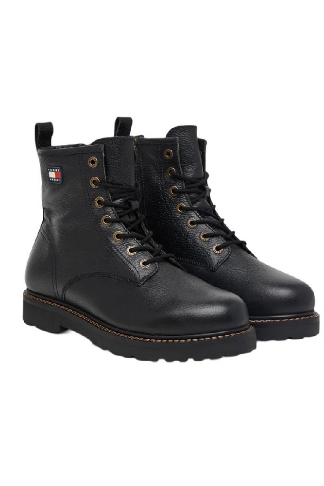 TOMMY JEANS ARCHIVE 01 TUMBLE LACE UP WARM ΠΑΠΟΥΤΣΙ ΑΝΔΡΙΚΟ BLACK