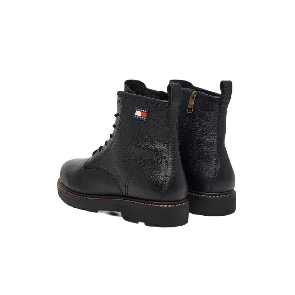 TOMMY JEANS ARCHIVE 01 TUMBLE LACE UP WARM ΠΑΠΟΥΤΣΙ ΑΝΔΡΙΚΟ BLACK