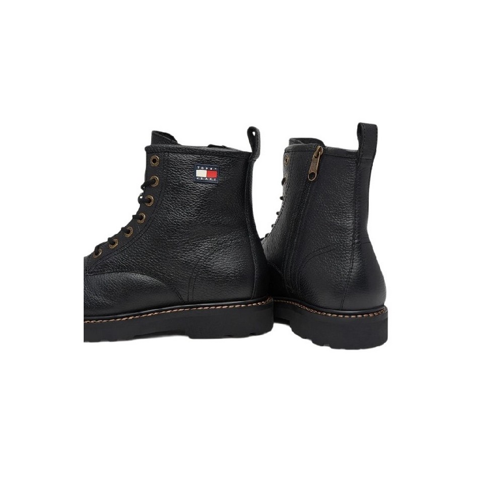 TOMMY JEANS ARCHIVE 01 TUMBLE LACE UP WARM ΠΑΠΟΥΤΣΙ ΑΝΔΡΙΚΟ BLACK