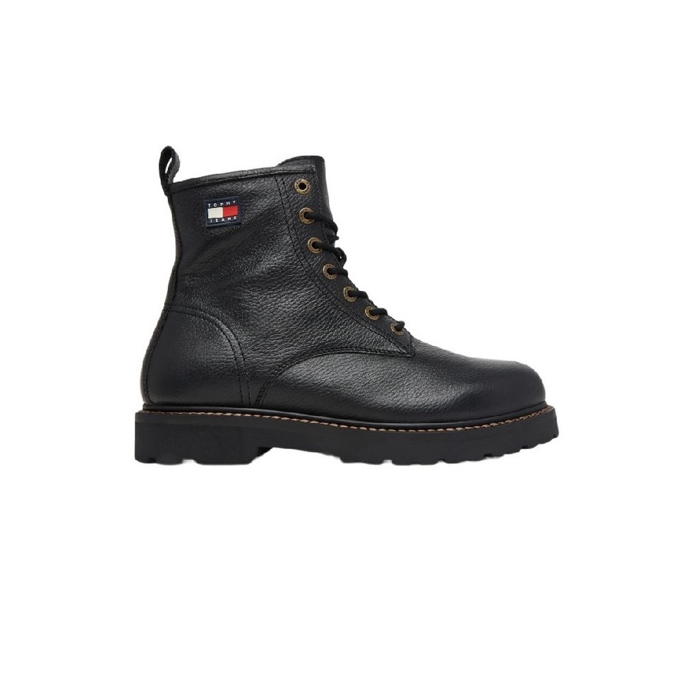 TOMMY JEANS ARCHIVE 01 TUMBLE LACE UP WARM ΠΑΠΟΥΤΣΙ ΑΝΔΡΙΚΟ BLACK