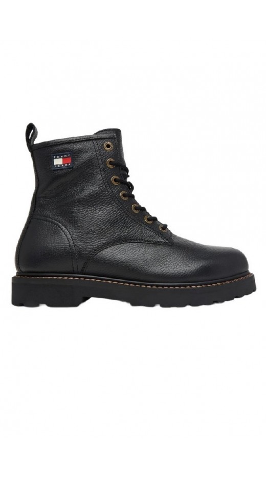 TOMMY JEANS ARCHIVE 01 TUMBLE LACE UP WARM ΠΑΠΟΥΤΣΙ ΑΝΔΡΙΚΟ BLACK