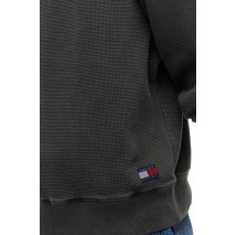 TOMMY JEANS RLX WASHED WAFFLE CREW EXT ΦΟΥΤΕΡ ΜΠΛΟΥΖΑ ΑΝΔΡΙΚΗ WASHED BLACK