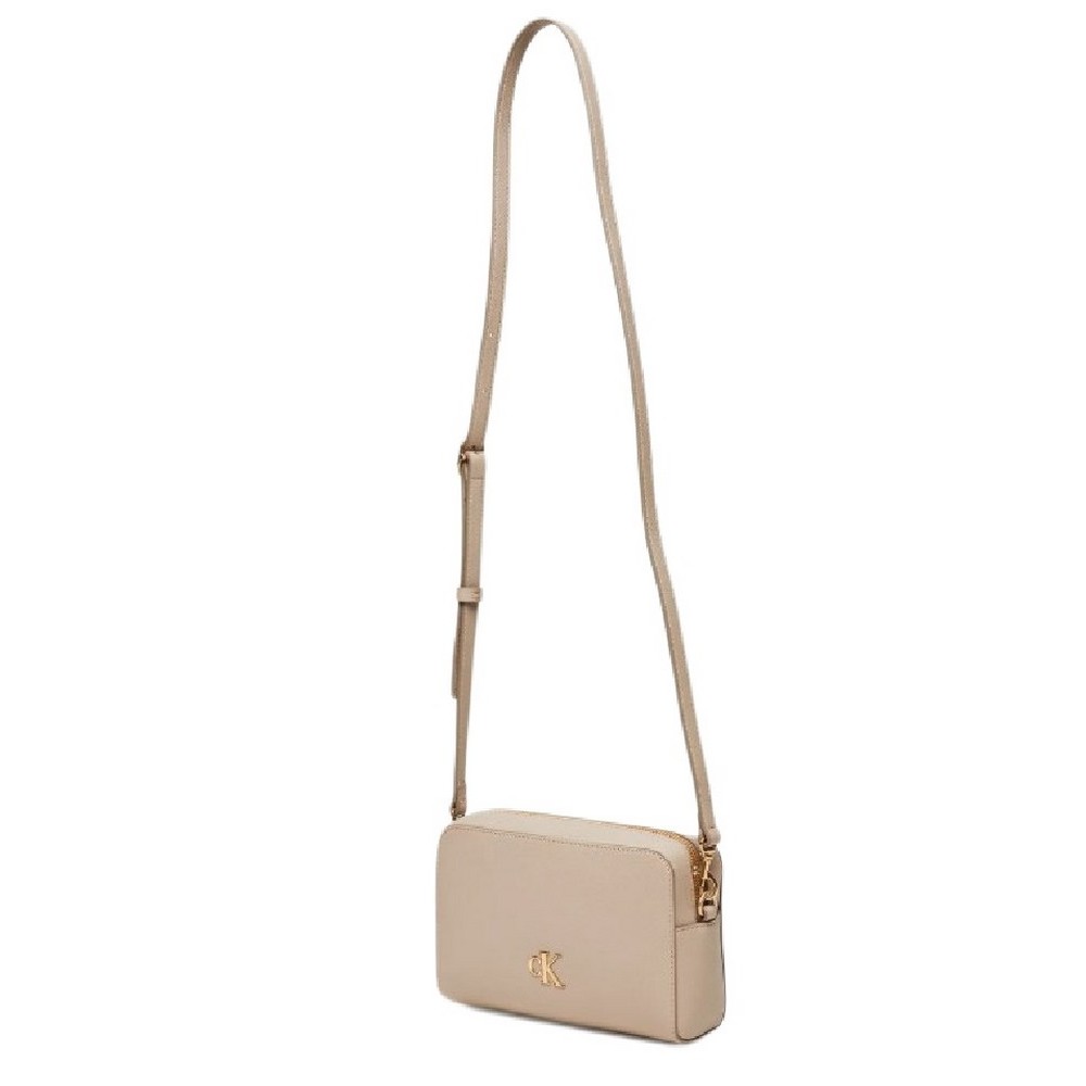 CALVIN KLEIN MINIMAL MONOGRAM CAMERA BAG 20 ΤΣΑΝΤΑ ΓΥΝΑΙΚΕΙΑ TAUPE