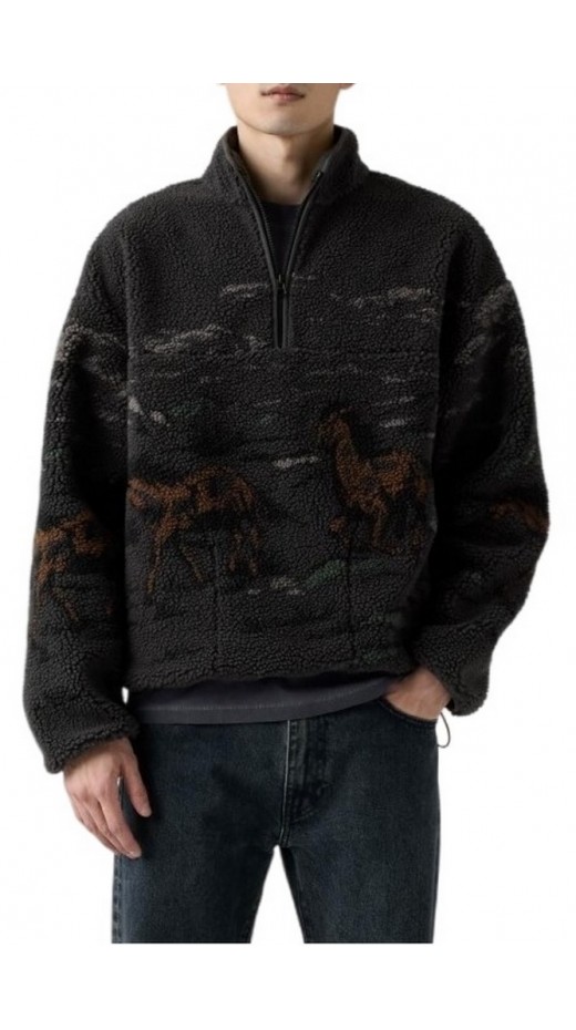 LEVIS® IDYLLWILD SHERPA POPOVER ΦΟΥΤΕΡ ΑΝΔΡΙΚΟ BLACK/GREY