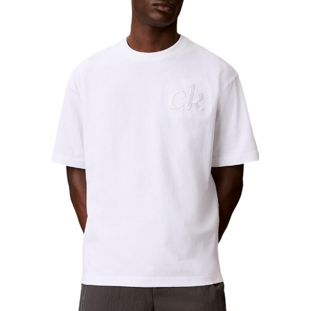 CALVIN KLEIN JEANS 16S AUG CALVIN KLN TRVL GRAPH T-SHIRT ΜΠΛΟΥΖΑ ΑΝΔΡΙΚΗ BRIGHT WHITE
