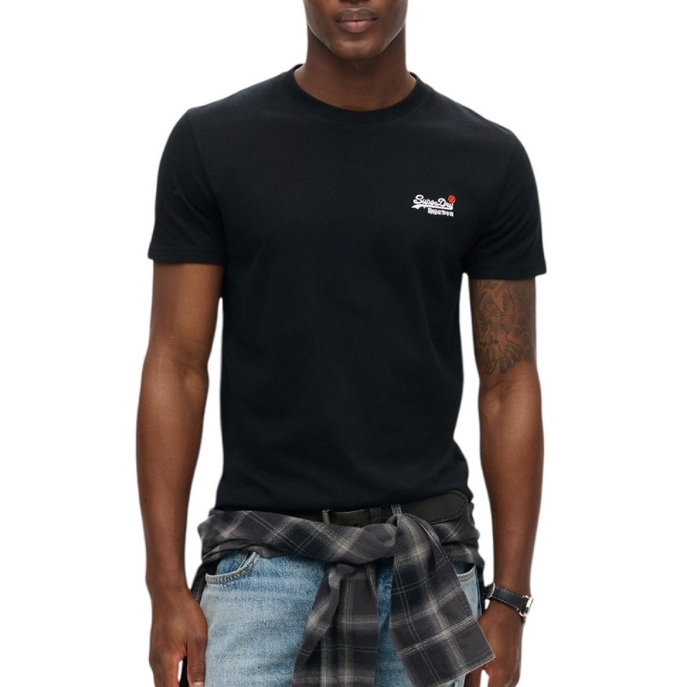 SUPERDRY D1 ESSENTIAL CONTRAST EMB T-SHIRT ΜΠΛΟΥΖΑ ΑΝΔΡΙΚΗ BLACK
