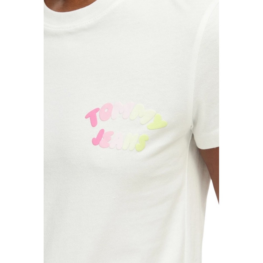 TOMMY JEANS REG BUBBLE TEE EXT T-SHIRT ΜΠΛΟΥΖΑ ΓΥΝΑΙΚΕΙΑ ECRU