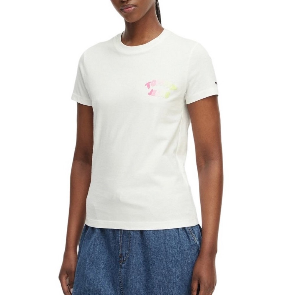 TOMMY JEANS REG BUBBLE TEE EXT T-SHIRT ΜΠΛΟΥΖΑ ΓΥΝΑΙΚΕΙΑ ECRU