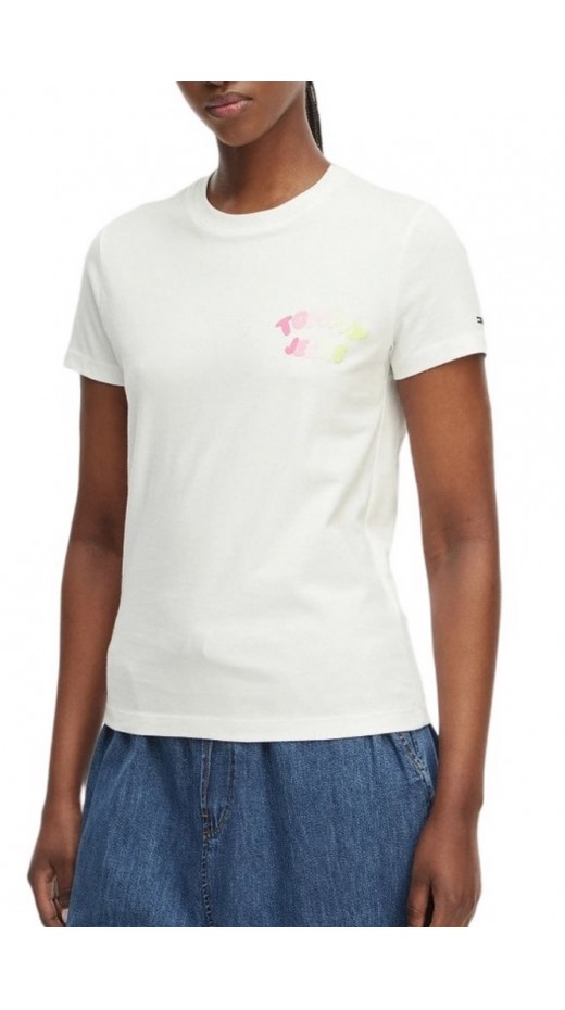 TOMMY JEANS REG BUBBLE TEE EXT T-SHIRT ΜΠΛΟΥΖΑ ΓΥΝΑΙΚΕΙΑ ECRU