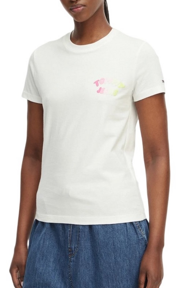 TOMMY JEANS REG BUBBLE TEE EXT T-SHIRT ΜΠΛΟΥΖΑ ΓΥΝΑΙΚΕΙΑ ECRU