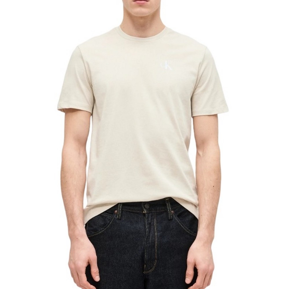 CALVIN KLEIN JEANS 30S CLASSIC BACK MONOLOGO T-SHIRT ΜΠΛΟΥΖΑ ΑΝΔΡΙΚΗ BEIGE