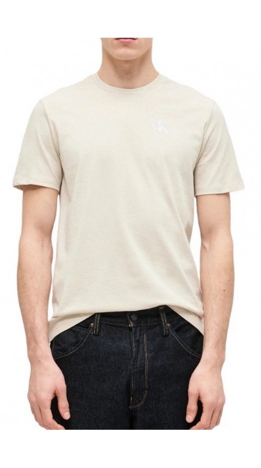CALVIN KLEIN JEANS 30S CLASSIC BACK MONOLOGO T-SHIRT ΜΠΛΟΥΖΑ ΑΝΔΡΙΚΗ BEIGE