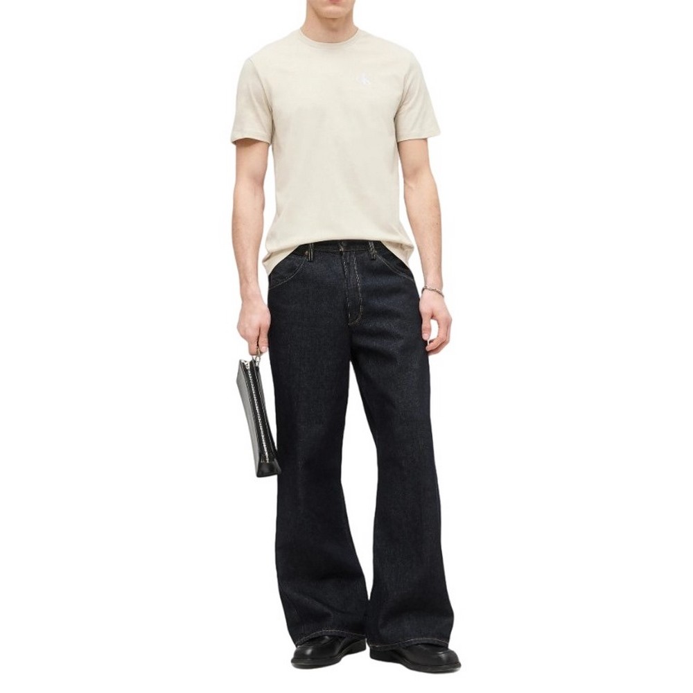 CALVIN KLEIN JEANS 30S CLASSIC BACK MONOLOGO T-SHIRT ΜΠΛΟΥΖΑ ΑΝΔΡΙΚΗ BEIGE