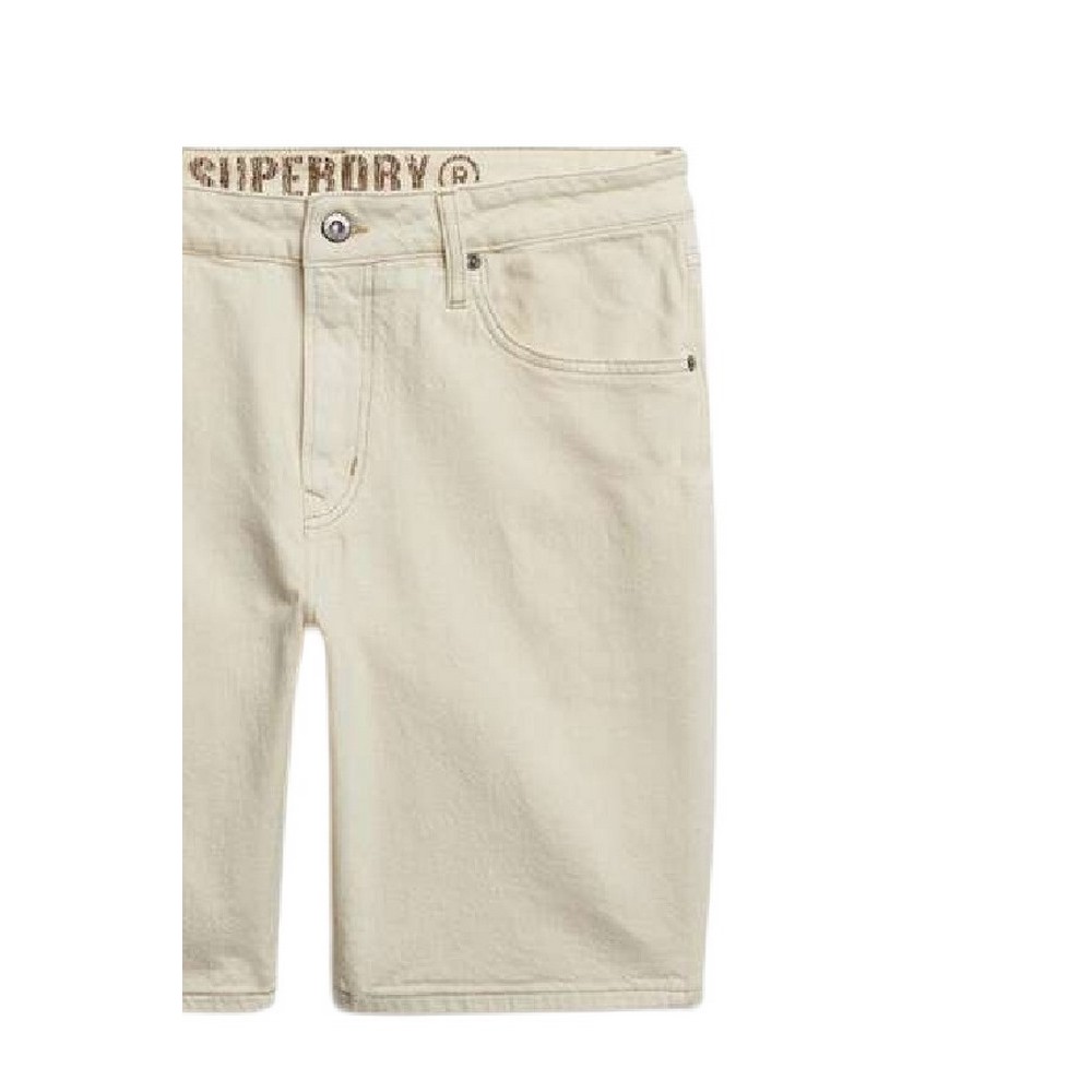 SUPERDRY D2 OVIN VINTAGE STRAIGHT SHORT ΤΖΙΝ ΒΕΡΜΟΥΔΑ ΑΝΔΡΙΚΗ OFF WHITE
