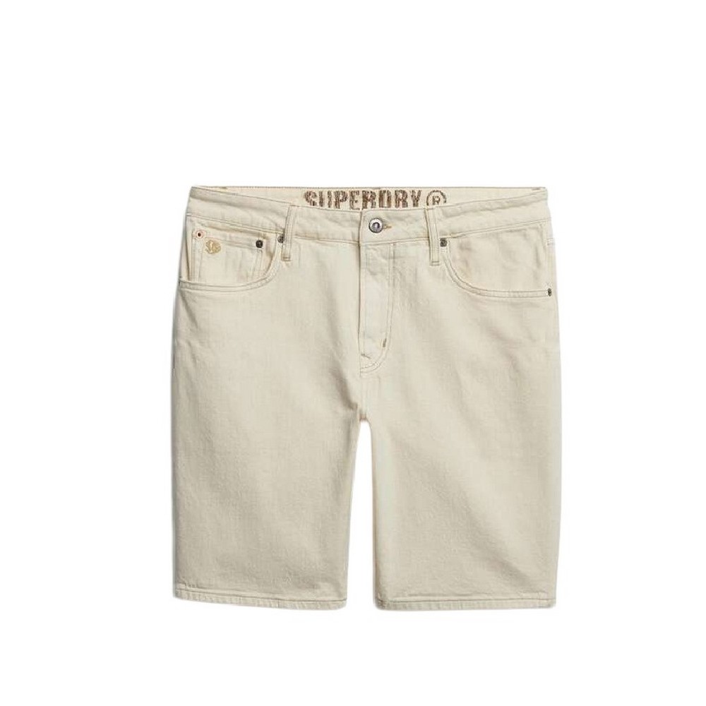SUPERDRY D2 OVIN VINTAGE STRAIGHT SHORT ΤΖΙΝ ΒΕΡΜΟΥΔΑ ΑΝΔΡΙΚΗ OFF WHITE