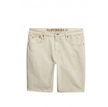 SUPERDRY D2 OVIN VINTAGE STRAIGHT SHORT ΤΖΙΝ ΒΕΡΜΟΥΔΑ ΑΝΔΡΙΚΗ OFF WHITE