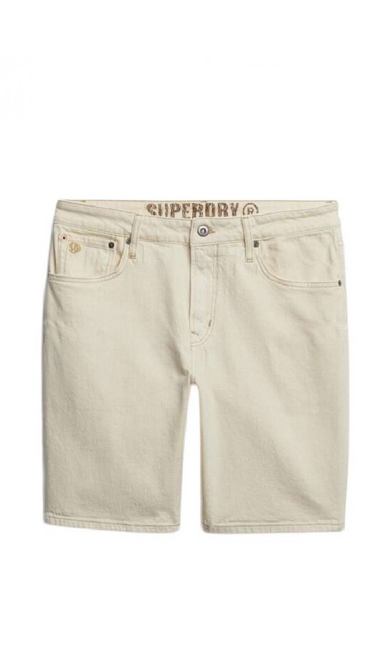 SUPERDRY D2 OVIN VINTAGE STRAIGHT SHORT ΤΖΙΝ ΒΕΡΜΟΥΔΑ ΑΝΔΡΙΚΗ OFF WHITE
