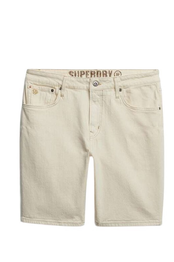 SUPERDRY D2 OVIN VINTAGE STRAIGHT SHORT ΤΖΙΝ ΒΕΡΜΟΥΔΑ ΑΝΔΡΙΚΗ OFF WHITE