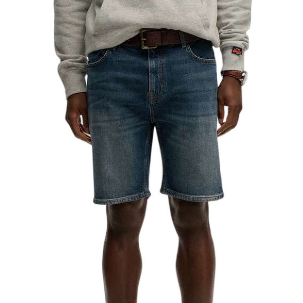 SUPERDRY D2 OVIN VINTAGE STRAIGHT SHORT ΤΖΙΝ ΒΕΡΜΟΥΔΑ ΑΝΔΡΙΚΗ BLUΕ DENIM