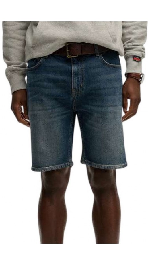 SUPERDRY D2 OVIN VINTAGE STRAIGHT SHORT ΤΖΙΝ ΒΕΡΜΟΥΔΑ ΑΝΔΡΙΚΗ BLUΕ DENIM