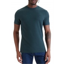 CALVIN KLEIN JEANS SLIM MICRO WAFFLE CREWNK T-SHIRT ΜΠΛΟΥΖΑ ΑΝΔΡΙΚΗ FOREST GREEN