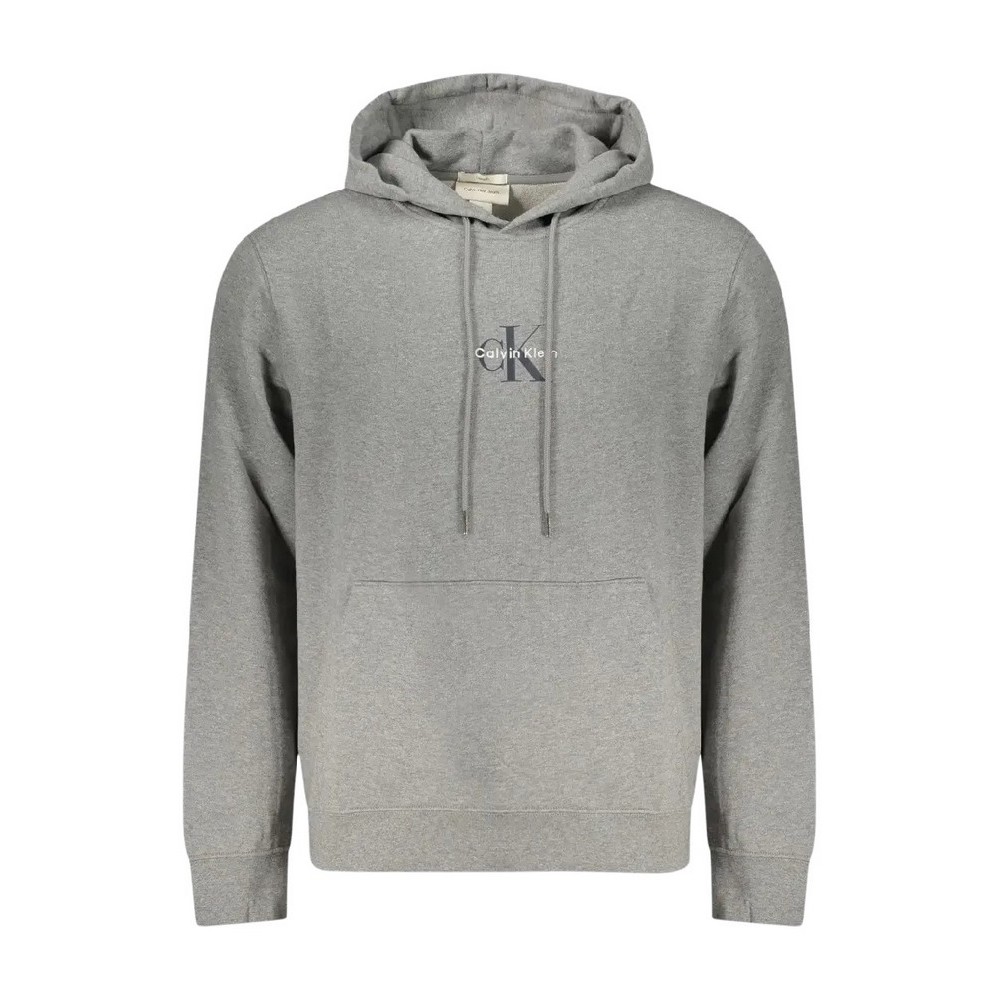 CALVIN KLEIN 350TERRY MICRO MNLG HOODIE ΦΟΥΤΕΡ ΜΠΛΟΥΖΑ ΑΝΔΡΙΚΗ GREY