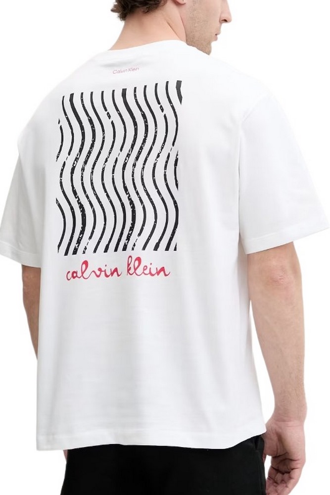 CALVIN KLEIN JEANS 16s CK TRVL LINES GRAPHIC T-SHIRT ΜΠΛΟΥΖΑ ΑΝΔΡΙΚΗ BRIGHT WHITE