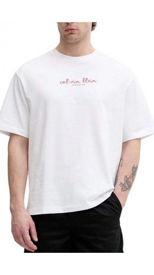CALVIN KLEIN JEANS 16s CK TRVL LINES GRAPHIC T-SHIRT ΜΠΛΟΥΖΑ ΑΝΔΡΙΚΗ BRIGHT WHITE