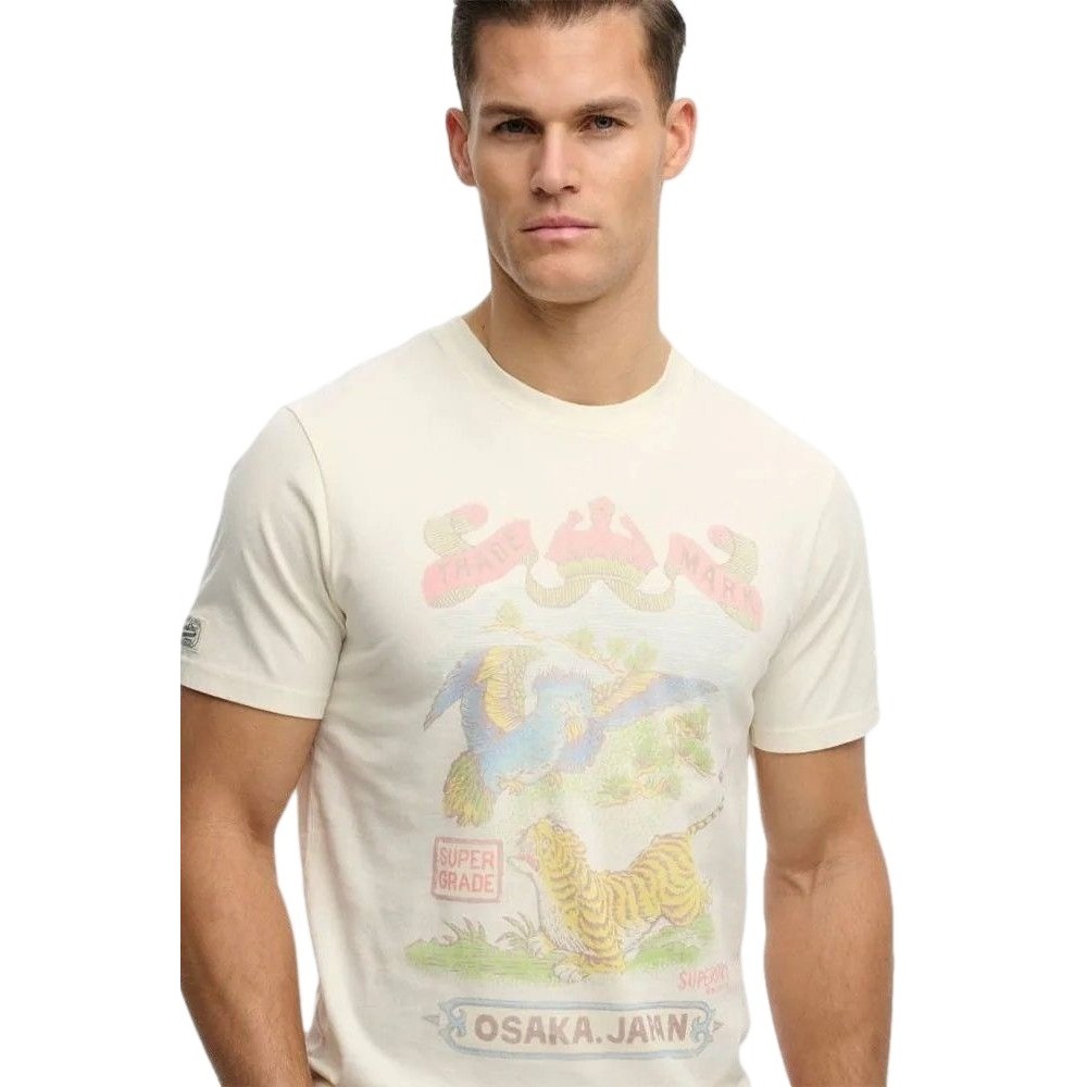 SUPERDRY D1 OVIN VL TOKYO RELAXED T-SHIRT ΜΠΛΟΥΖΑ ΑΝΔΡΙΚΗ OFF WHITE