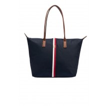 TOMMY HILFIGER POPETTE TOTE CORP ΤΣΑΝΤΑ ΓΥΝΑΙΚΕΙΑ NAVY