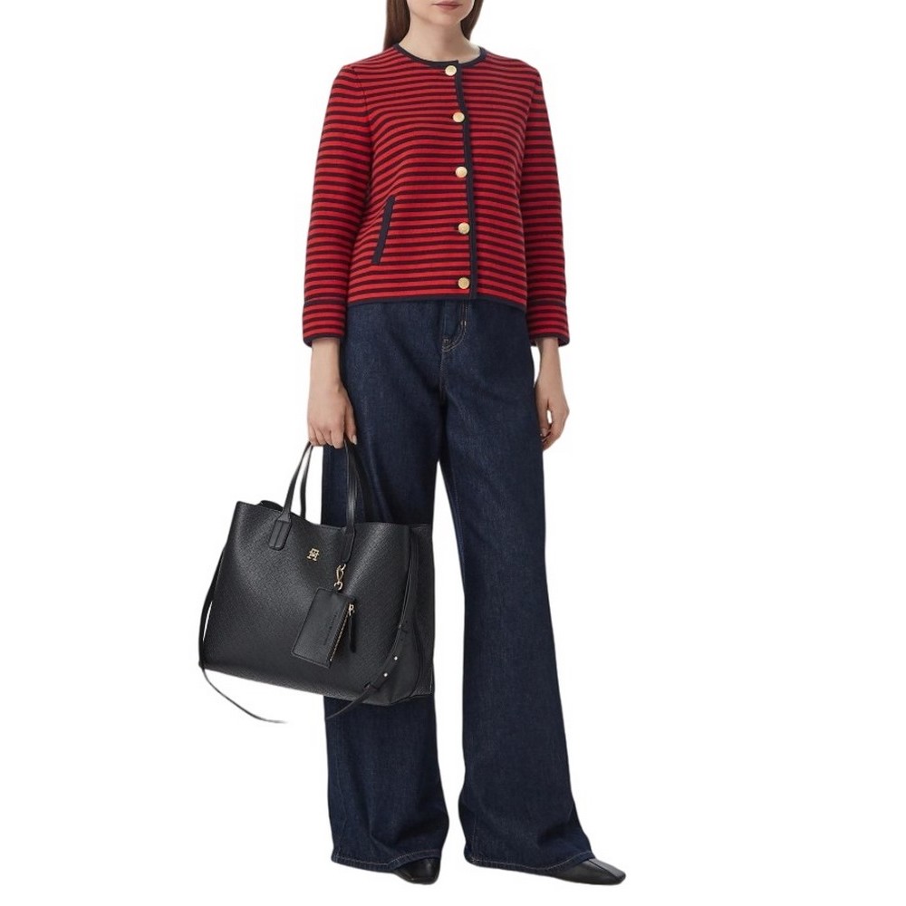 TOMMY HILFIGER ICON SATCHEL MONO ΤΣΑΝΤΑ ΓΥΝΑΙΚΕΙΑ BLACK