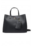 TOMMY HILFIGER ICON SATCHEL MONO ΤΣΑΝΤΑ ΓΥΝΑΙΚΕΙΑ BLACK