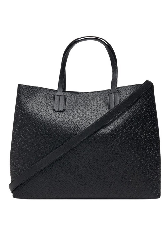 TOMMY HILFIGER ICON SATCHEL MONO ΤΣΑΝΤΑ ΓΥΝΑΙΚΕΙΑ BLACK