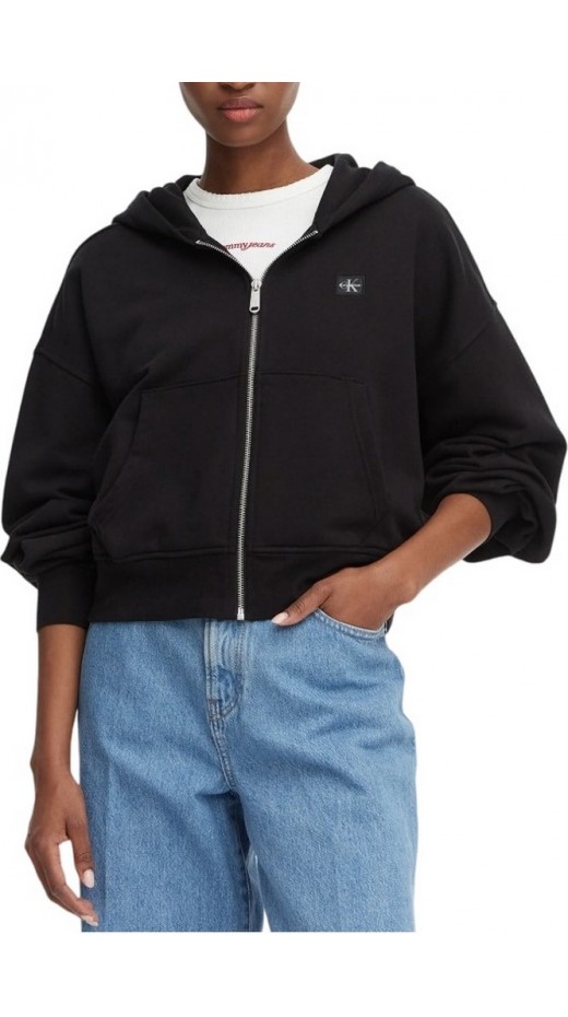 CALVIN KLEIN JEANS FRNCH TRRY BDG LG ΖΑΚΕΤΑ ΦΟΥΤΕΡ ΓΥΝΑΙΚΕΙΑ BLACK